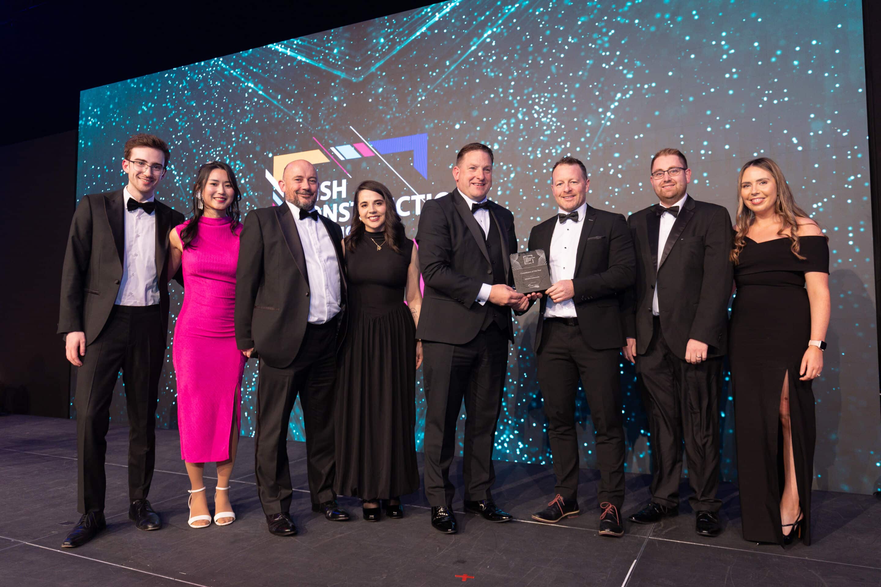 Mitchell McDermott's team receiving an award at the Irish Construction Industry Awards